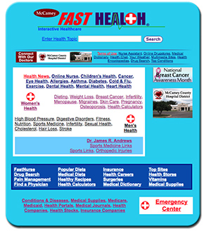 Screenshot of FastHealth patient education website